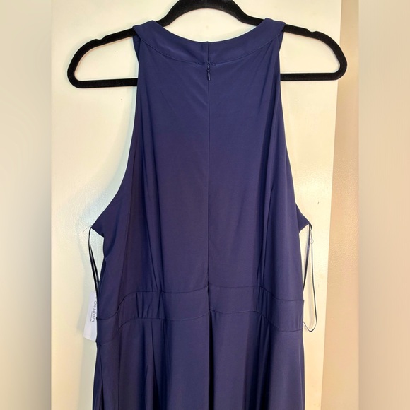 Roz & ALI Dressy Navy Blue Jumpsuit w/ Pleated Bodice SIZE: 16 - Picture 4 of 11